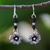 Silver flower earrings, 'Tribal Blooms' - Fair Trade Hill Tribe Silver Dangle Earrings (image 2c) thumbail