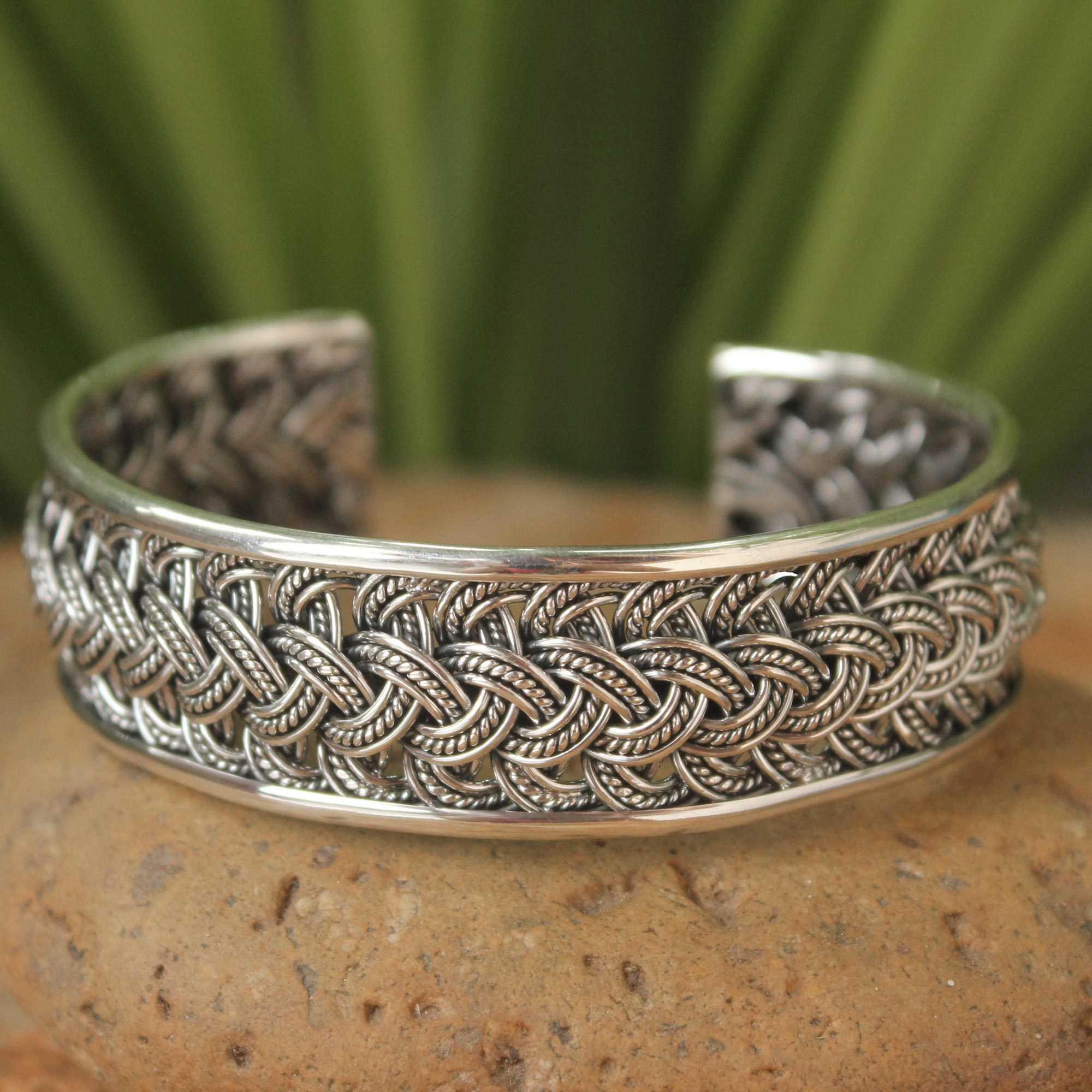 Hill Tribe Sterling Silver Cuff Bracelet Hill Tribe Paths NOVICA