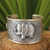 Sterling silver cuff bracelet, 'Hill Tribe Elephants' - Handmade Sterling Silver Cuff Bracelet