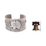 Curated gift set, 'Lucky Night Out' - Silk Bag and Sterling Silver Bracelet Curated Gift Set