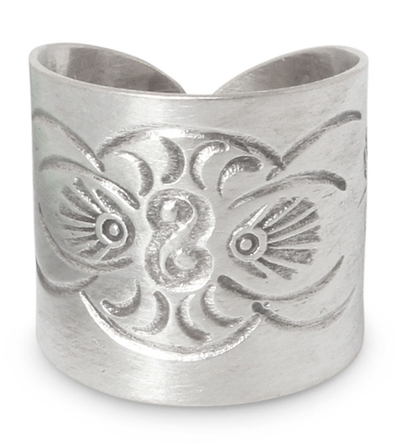 Sterling silver wrap ring, 'Live With Nature' - Hill Tribe Sterling Silver Wrap Ring