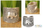 Sterling silver wrap ring, 'King of the Forest' - Sterling Silver Elephant Wrap Ring