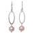 Cultured pearl dangle earrings, 'Precious Peach' - Handcrafted Pearl and Silver Dangle Earrings thumbail