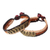 Beaded wristband bracelets, 'Ginger Coins' (pair) - Handcrafted Beaded Brass Coin Bracelets (Pair)