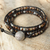 Agate wrap bracelet, 'Forest Flower' - Agate wrap bracelet (image 2) thumbail