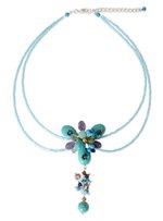Amethyst and amazonite choker, 'Sweet Serenade' - Hand Made Beaded Turquoise Colored Necklace