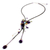 Multi gem Y-necklace, 'Tender Blossoms' - Amethyst and citrine choker (image 2b) thumbail