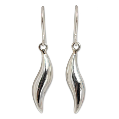 Sterling silver dangle earrings, 'Sea Current' - Modern Sterling Silver Dangle Earrings