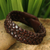 Leather wristband bracelet, 'Bangkok Weave' - Handmade Unisex Leather Wristband Bracelet