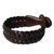 Leather wristband bracelet, 'Bangkok Weave' - Handmade Unisex Leather Wristband Bracelet thumbail