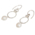 Cultured pearl dangle earrings, 'Exquisite White' - Handcrafted Thai Sterling Silver and Pearl Earrings (image 2b) thumbail