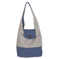 Cotton shoulder bag, Joyful Blue