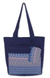 Cotton tote handbag and change purse, 'Blue Iris' - Floral Cotton Tote Bag with Embroidered Coin Purse (image 2a) thumbail