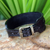 Men's leather wristband bracelet, 'Thai Night' - Men's Leather Wristband Bracelet from Thailand (image 2b) thumbail