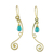 Gold vermeil chandelier earrings, 'Jungle' - Gold vermeil chandelier earrings