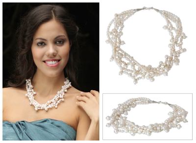 Pearl strand necklace, 'Perfectly Lovely' - Handcrafted Pearl Strand Necklace