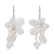 Pearl and quartz cluster earrings, 'Radiant Bouquet' - Pearl and Quartz Dangle Earrings (image 2a) thumbail