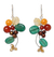 Cultured pearl and citrine cluster earrings, 'Radiant Bouquet' - Carnelian and Citrine Dangle Earrings (image 2a) thumbail