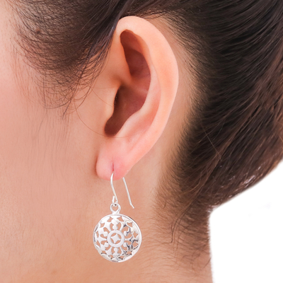Sterling silver dangle earrings, 'Starry Sky' - Artisan Crafted Silver Dangle Earrings