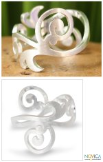 Sterling silver band ring, 'Sweet Energy' - Modern Sterling Silver Band Ring from Thailand