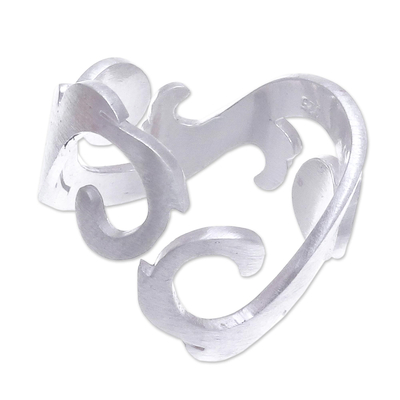 Sterling silver band ring, 'Sunlit Sea' - Artisan Crafted Sterling Silver Band Ring