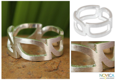 Sterling silver band ring, 'Minimalist' - Hand Made Sterling Silver Band Ring