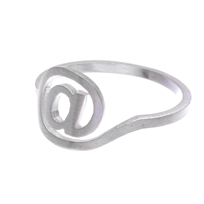 Sterling silver ring, 'Cyber Times' - Modern Sterling Silver Ring