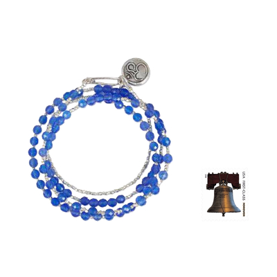 Chalcedony & silver wrap bracelet, 'Universal Harmony' - Unique Chalcedony and Silver Wrap Bracelet