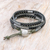 Onyx and labradorite wrap bracelet, 'Magical' - Onyx and labradorite wrap bracelet (image 2) thumbail