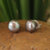 Cultured pearl button earrings, 'Twilight Serenade' - Handcrafted Pearl Button Earrings