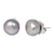 Cultured pearl button earrings, 'Twilight Serenade' - Handcrafted Pearl Button Earrings