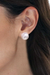 Cultured pearl button earrings, 'Twilight Serenade' - Handcrafted Pearl Button Earrings