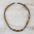 Cultured pearl and tiger's eye beaded necklace, 'Honey Bamboo' - Beaded Onyx and Tiger's Eye Necklace thumbail