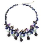 Lapis lazuli and amethyst beaded necklace, 'Lanna Pizzazz' - Lapis lazuli and Amethyst Beaded Necklace
