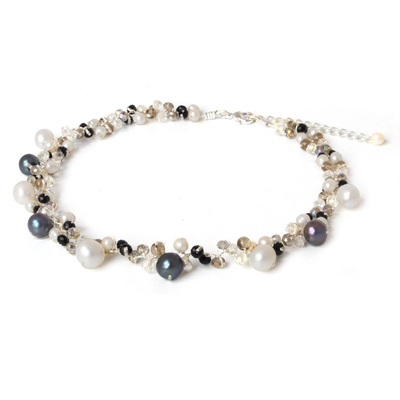 Cultured pearl choker, 'A Spark of Romance' - Pearl Choker Necklace