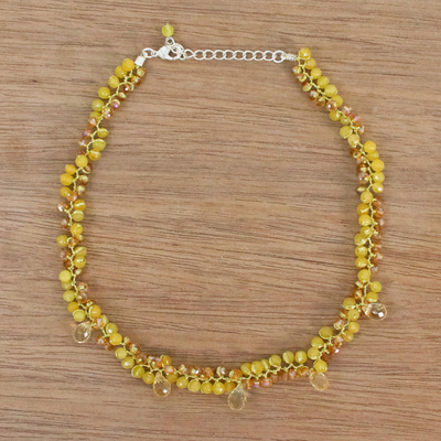 lavish citrine beaded lanna golden thailand necklace novica