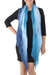 Silk scarf, 'Blue Magnificence' - Hand Made Ombre Silk Scarf thumbail