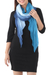Silk scarf, 'Blue Magnificence' - Hand Made Ombre Silk Scarf (image 2b) thumbail