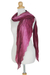 Silk scarf, 'Rose Magnificence' - Pleated Ombre Silk Scarf thumbail