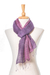 Silk scarf, 'Bold Orchid' - Silk Scarf from Thailand (image 2c) thumbail