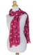 Batik scarf, 'Pink Polka Retro' - Hand Crafted Batik Patterned Scarf