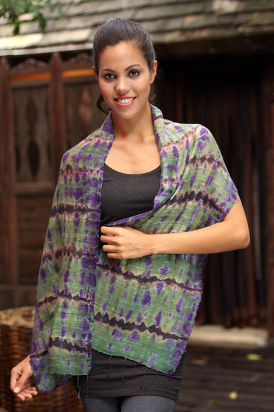 Pañuelo de seda - Bufanda Tie Dye de Tailandia