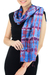 Silk scarf, 'Azure Wilderness' - Silk Patterned Scarf from Thailand thumbail