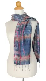 Silk scarf, 'Gray Wilderness' - Silk Scarf from Thailand