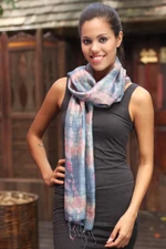 Silk scarf, 'Gray Wilderness' - Silk Scarf from Thailand