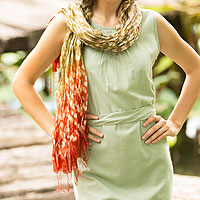 Schal, „Fabelhaftes Land“ – Handgefertigter Schal Aus Seidenmischung