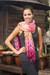 Tie-dyed scarf, 'Fabulous Rose' - Tie-dyed scarf
