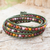 Jasper wrap bracelet, 'Forest Enchantment' - Handcrafted Leather and Agate Wrap Bracelet (image 2b) thumbail
