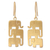 Gold vermeil dangle earrings, 'Elephant Stack' - Gold Vermeil Dangle Earrings thumbail