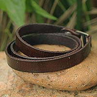 Featured review for Leather wrap bracelet, Enigma in Brown